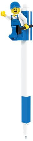 Gélové pero, 0,7 mm, s vrchnákom, s mini figúrkou, LEGO, modré 1