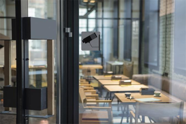 Informačná tabuľka, samolepiaca, 7,5x7,5 cm, hliníkový vzhľad, EXACOMPTA, "Priestor monito 3