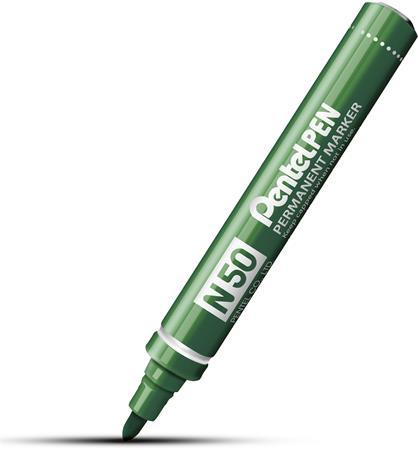 Permanentný popisovač, 2 mm, kužeľový hrot, PENTEL "N50", zelená