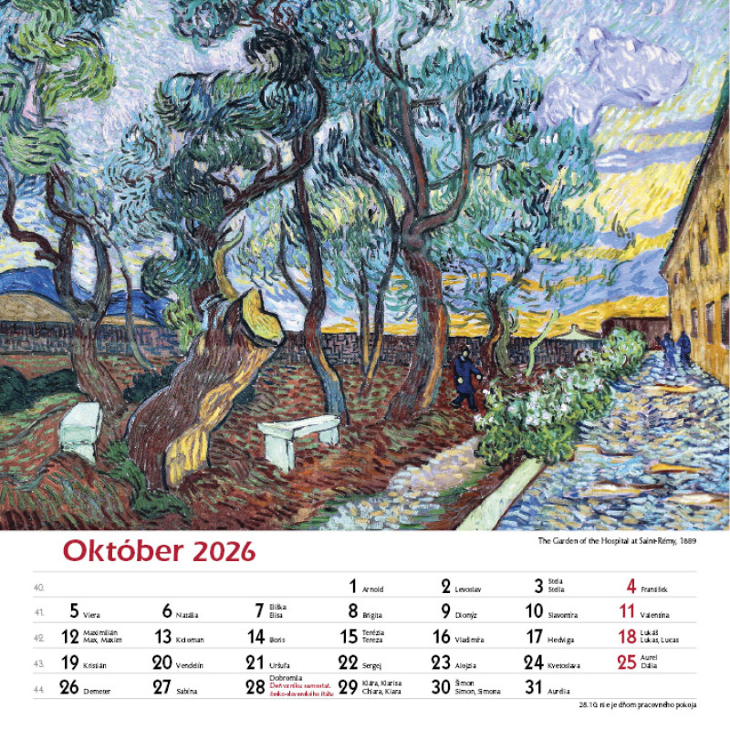 Nástenný kalendár Vincent van Gogh 2026 10