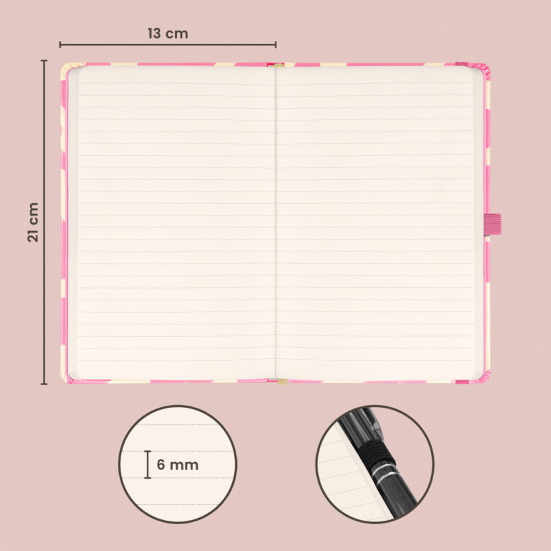 NOTIQUE Notes Ružová, linajkovaný, 13 x 21 cm 2