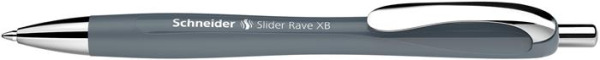 Guľôčkové pero, 0,7 mm, stláčací mechanizmus, SCHNEIDER "Slider Rave XB", sivé 2
