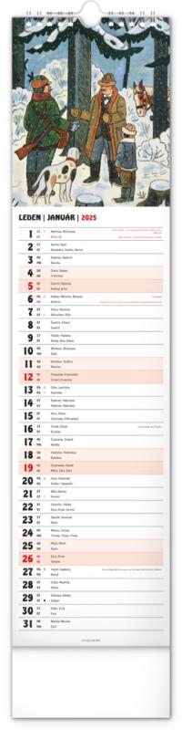 NOTIQUE Nástenný kalendár Josef Lada CZ/SK 2025, 12 x 48 cm