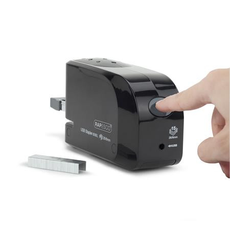 Zošívačka, 26/6, 15 listov, elektrická, s USB nabíjačkou, RAPESCO "626EL", čierna 6