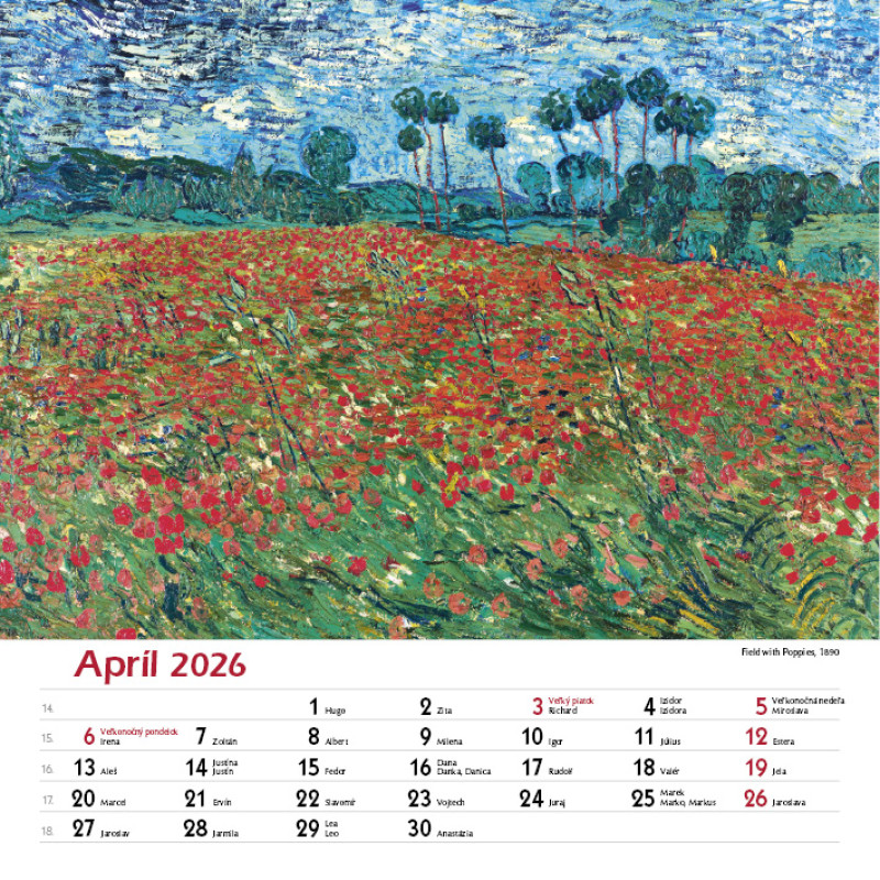 Nástenný kalendár Vincent van Gogh 2026 4