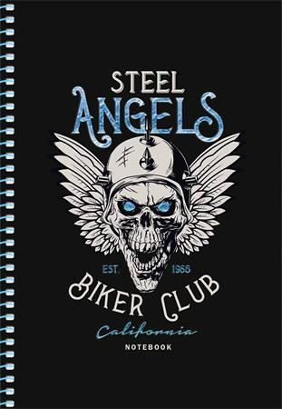 Špirálový zošit, A5, štvorčekový, 80 listov, SHKOLYARYK " Skate board", mix 7