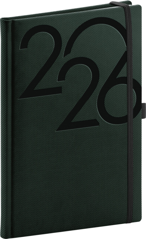 NOTIQUE Týždenný diár Ajax 2026, zelený, 15 x 21 cm