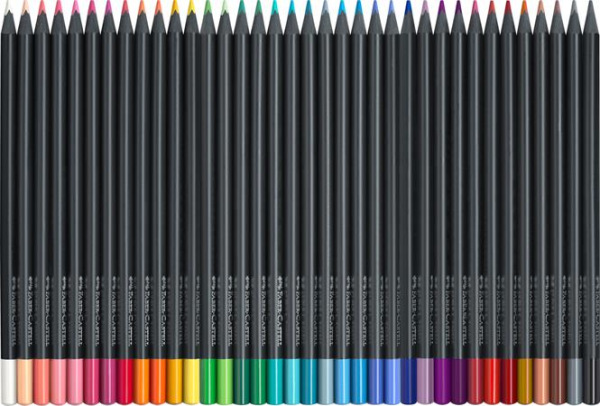 Farebné ceruzky, sada, trojhranné, FABER-CASTELL "Black Edition", 36 rôznych farieb 2