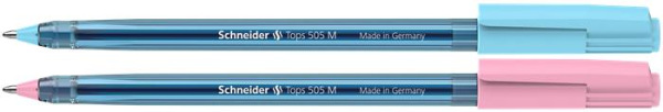 Guľôčkové pero, 0,5 mm, s vrchnákom, SCHNEIDER "Tops 505 M Bubble Gum", modré, limitovaná 3
