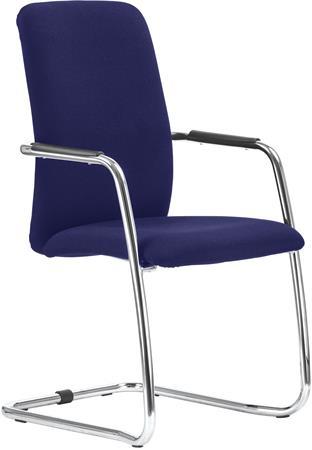 . Konferenčná stolička, perová kostra, rám z pochrómovanej ocele, „2181/S Magix”, modrá
