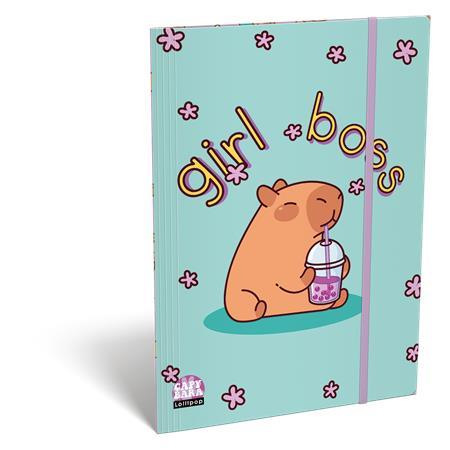 Doska s gumičkou, kartón, A5, LIZZYSULI, Lollipop Capibara 1