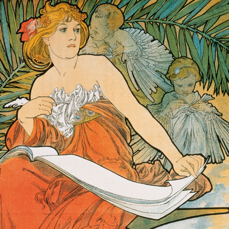 NOTIQUE Poznámkový kalendár Alfons Mucha 2026, 30 x 30 cm 8