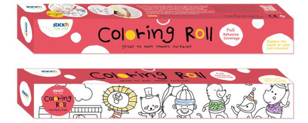 Omaľovávanka v kotúči, samolepiaca, 31x355 cm, STICK N, párty vláčik 1