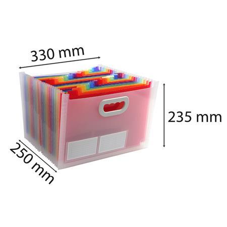 Harmonikový box na dokumenty, A4, PP, 24 priehradiek, EXACOMPTA 3