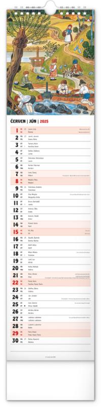 NOTIQUE Nástenný kalendár Josef Lada CZ/SK 2025, 12 x 48 cm