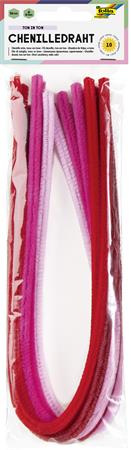 Žinilkové drôtiky, 50 cm, FOLIA "Colour Tone Mix", 10 odtieňov červenej farby