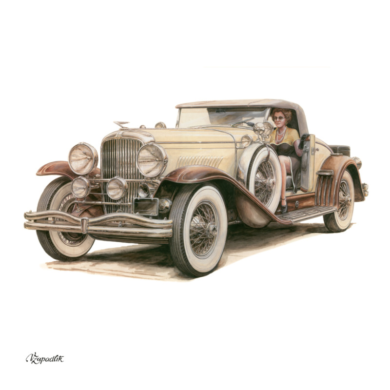 NOTIQUE Poznámkový kalendár Classic Cars – Václav Zapadlík 2027, PLASTIC FREE, 30 x 30 cm 6