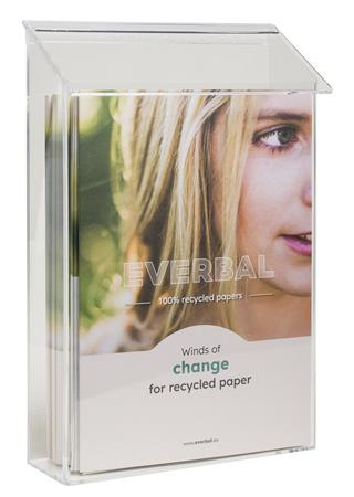 Stojan na katalógy, exteriérový, s vrchnákom, A4, stojatý, EXACOMPTA, priehľadný 3