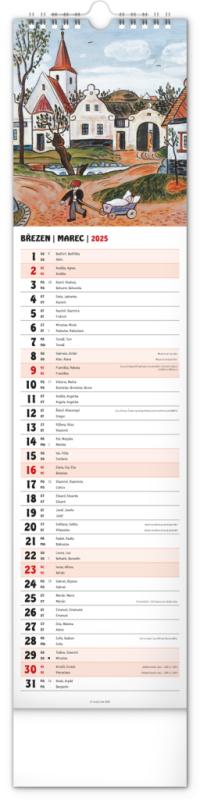 NOTIQUE Nástenný kalendár Josef Lada CZ/SK 2025, 12 x 48 cm