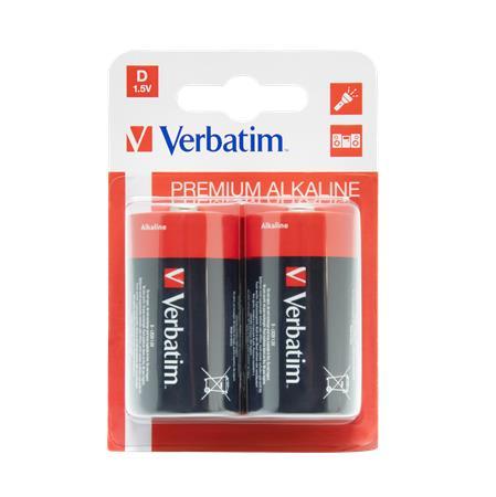 Batéria, D veľkokapacitná, 2 ks, VERBATIM "Premium"