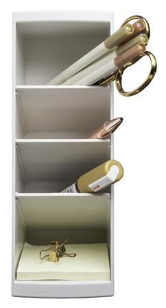 Stolový organizér, multifunkčný, 4 priehradky, 8x23x11 cm, EXACOMPTA "Autentik", biele 3