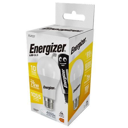 LED žiarovka, E27, klasická guľa, 11W (75W), 1055lm, 4000K, ENERGIZER 1