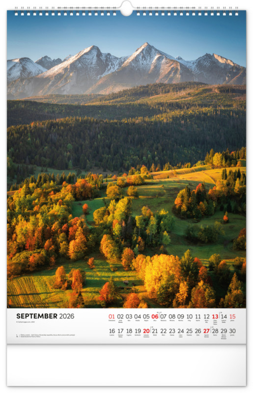 NOTIQUE Nástenný kalendár Tatry 2026, 33 x 46 cm 9