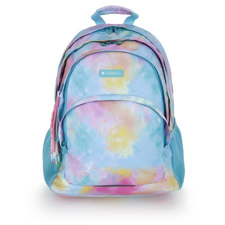 Školská taška, so zipsom, GABOL "Mystic", svetlomodrá, batikovaný efekt 1