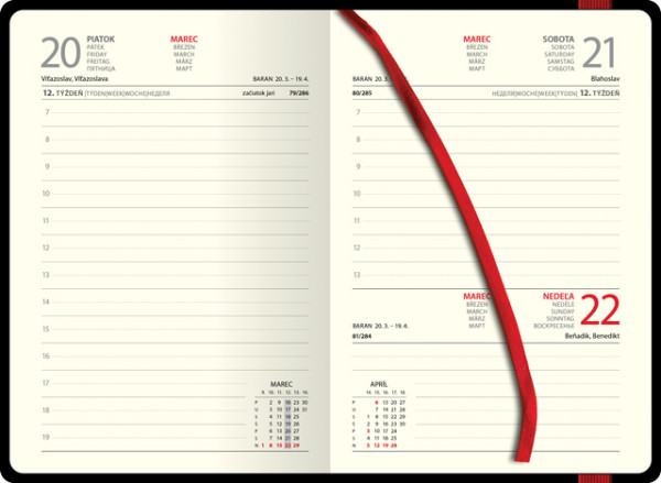 Denný diár A5 ELASTIC red 2026 1