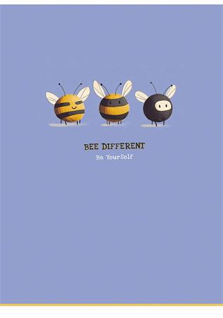 Zošit, zošívaný, A4, linkovaný, 40 listov, SHKOLYARYK, "Bee different", mix