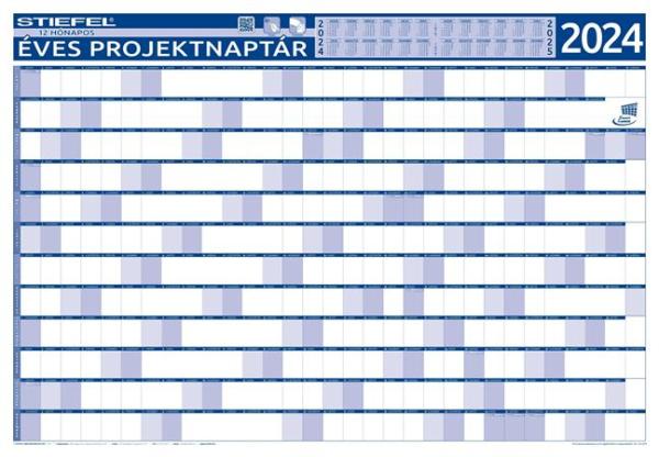 STIEFEL Plánovací a projektový kalendár, dvojstranný, kovová lišta, 70x100 cm, rok 2022 (HU), STIE