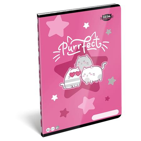 Zošit, A4, štvorčekový, 32 listov, LIZZYSULI, "Kit tok Stars Purrfect"