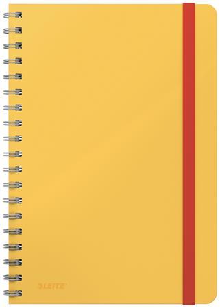 Špirálový zošit, B5, linajkový, 80 listov, LEITZ, "Cosy Soft Touch", matná žltá