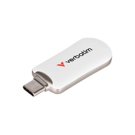USB kľúč, 128GB, USB-C 3.2 Gen1, VERBATIM "Plectra", biely 3