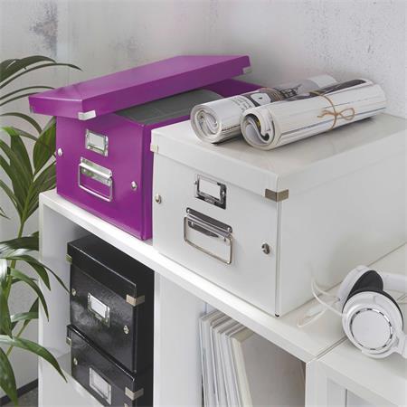 Odkladací box, A4, LEITZ "Click&Store", fialová