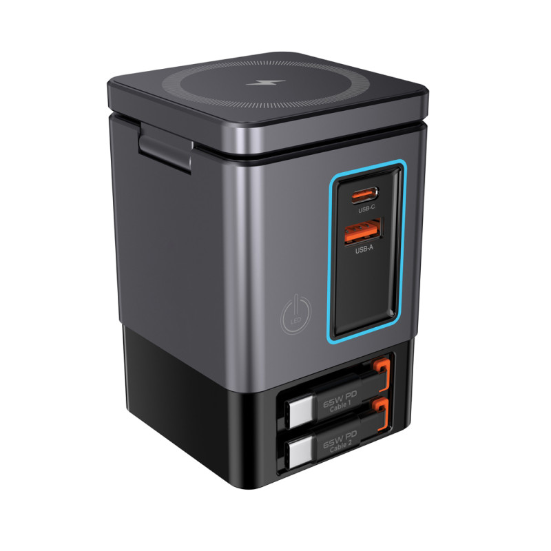 Urban Vitamin Sacramento 105W GaN stanica s nav. káblami sivá 1