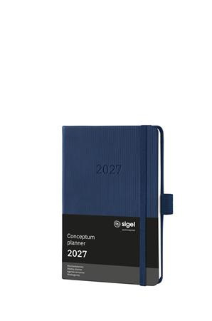 Diár, A6, týždenný, 2026, tvrdá obálka, SIGEL "Conceptum", tmavomodrý 2