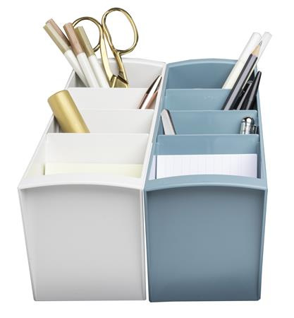 Stolový organizér, multifunkčný, 4 priehradky, 8x23x11 cm, EXACOMPTA "Autentik", biele 6