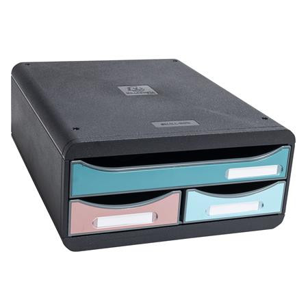 Úložný box na dokumenty, plastový, 3-zásuvkový, EXACOMPTA "Smallbox Skandi", farebný 2