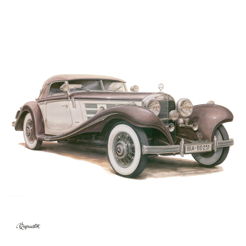 NOTIQUE Poznámkový kalendár Classic Cars – Václav Zapadlík 2027, PLASTIC FREE, 30 x 30 cm 5
