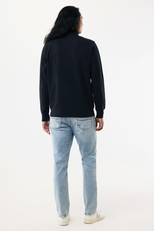 IQONIQ Elgon sveter s krátkym zipsom z recyklovanej bavlny čierna XL 7