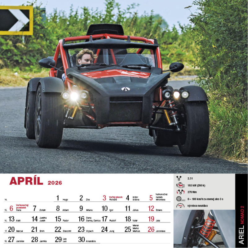 Nástenný kalendár Sports Cars 2026 4
