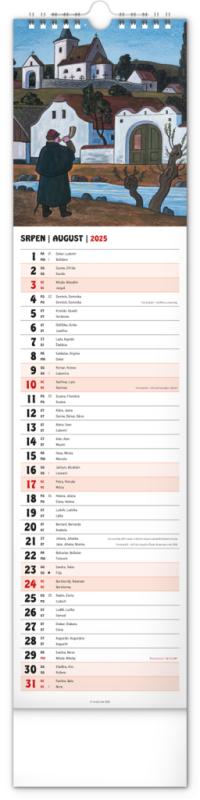 NOTIQUE Nástenný kalendár Josef Lada CZ/SK 2025, 12 x 48 cm