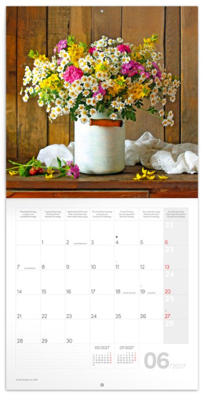 NOTIQUE Grid calendar Flowers 2027, 30 x 30 cm 1