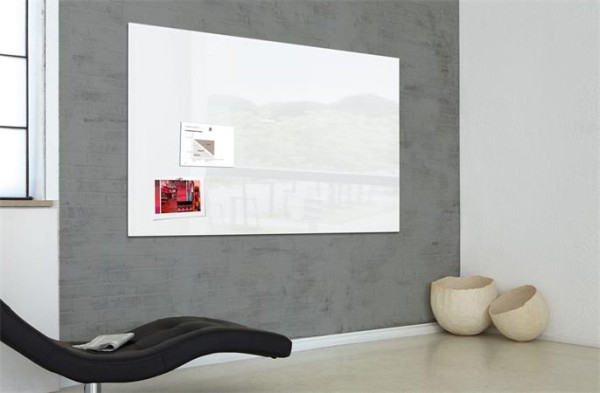 Magnetická sklenená tabuľa, 120x180 cm, SIGEL "Artverum® ", biela 8