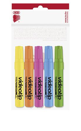 Zvýrazňovač, 1-4 mm, ICO "Videotip", 5 rôznych farieb 1