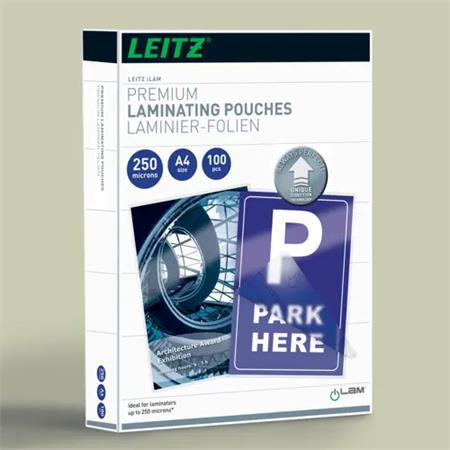 Laminovacia fólia, 250 mikr., A4, lesklá, UDT technológia, LEITZ "iLam"