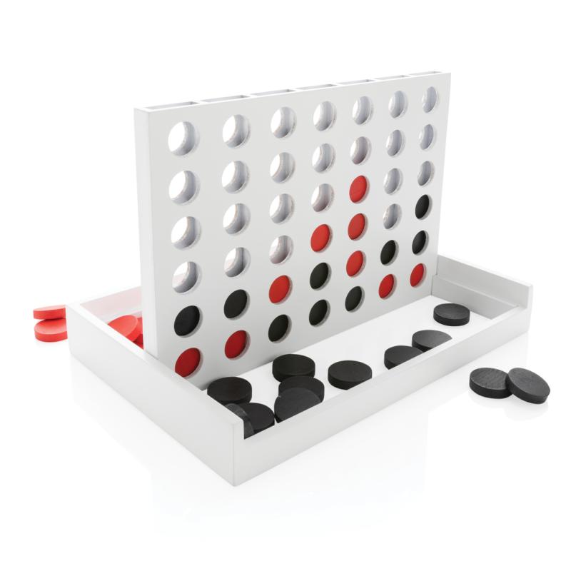 Drevené piškvorky Connect four biela 1