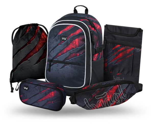 BAAGL SADA 5 Core Láva: batoh, peračník, vrecko, ľadvinka, obal na notebook