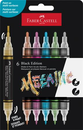 Dekoračný popisovač, sada, 1,0/3,0 mm, obojstranný, akrylový, FABER-CASTELL "Shake&Paint",